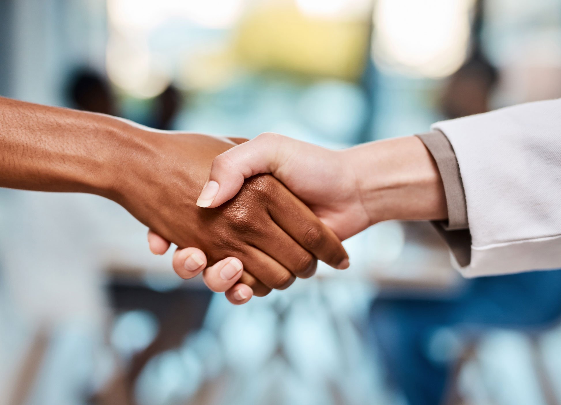 Two people shaking hands
